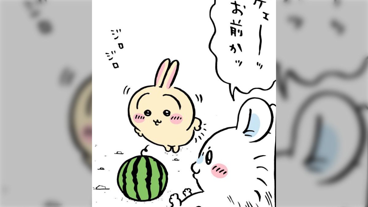 ちいかわ」川から流れてきたスイカを巡るモモンガとうさぎのやりとりが