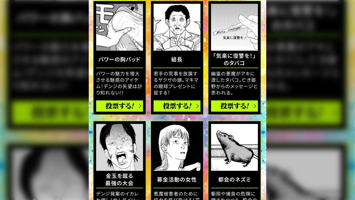 第3回のチェンソーマンキャラクター人気投票がほぼボーボボ