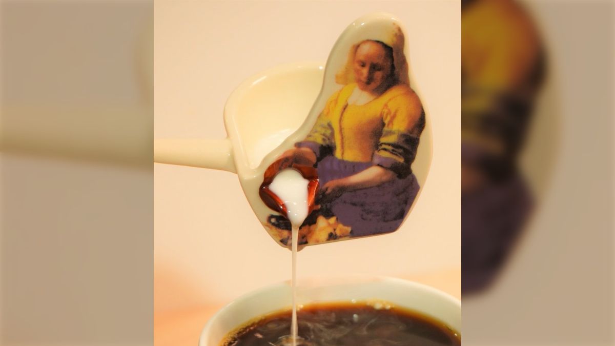 井上司 フェルメール「牛乳を注ぐ召使」模写 パステル画 F8 絵画