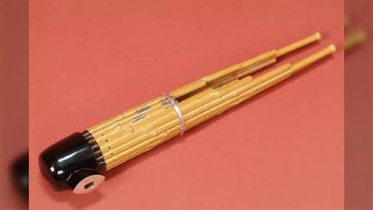 望月通陽　型染作品『愛の神よ』馬　人　楽器　家　管楽器 ドイツの空港の保安検査で雅楽の楽器をマシンガンと勘違いされてガチ