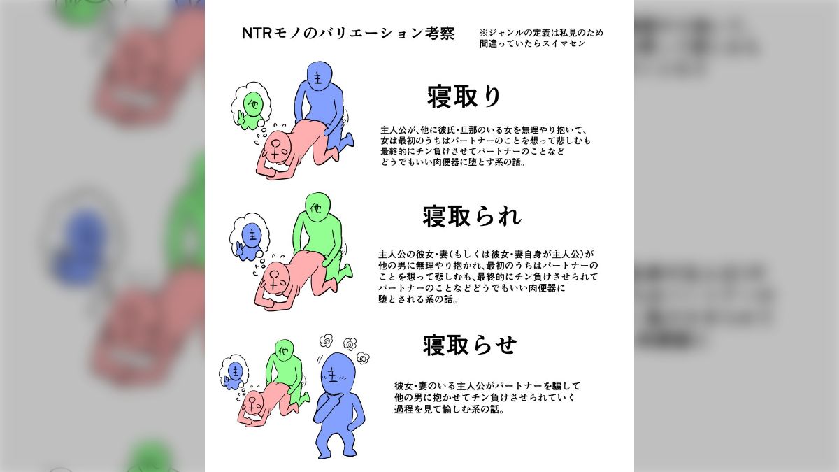 寝取られ 台詞付き NTRジャンルのバリエーションが一覧できるイラストと解説文」まとめ。これで君も今日からNTRマスター - Togetter [トゥギャッター]