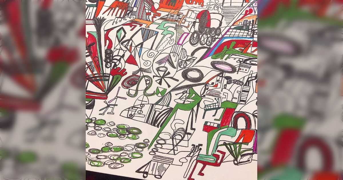 俺が中学の授業で作った抽象アート 俺が中学の授業で作った抽象アート 抽象画ワークショップ感想】没頭