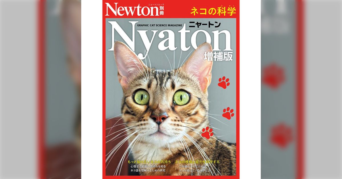 雑誌ニュートンの猫特集『Nyaton 増補版』の表紙の猫に"編集部の偉い人の猫で職権乱用だ"という噂がある→中の人が登場して真相を話してくれた