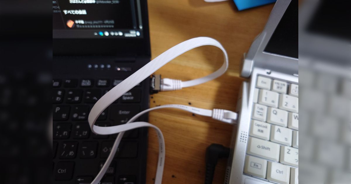 「アホのファイル転送(PC2台をLANケーブルで直結)」→実はデータ移行ではワイヤレート近くが出るので便利「仕事でoutlookのファイルサイズが異常に大きい客が居た時に有用」