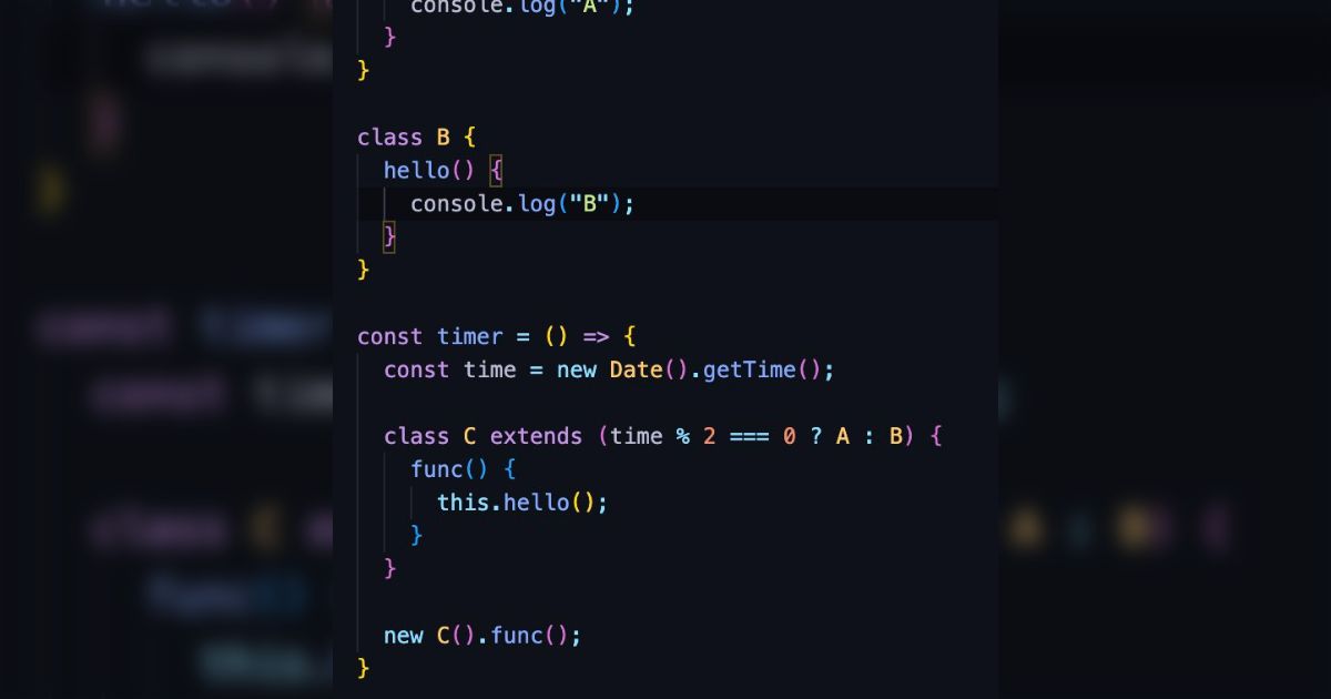 TypeScript、extends節の後ろに式が来れることに気がついて、1秒おきに親クラスが変わる激ヤバクラスが作れるのではと思って試してみ ...
