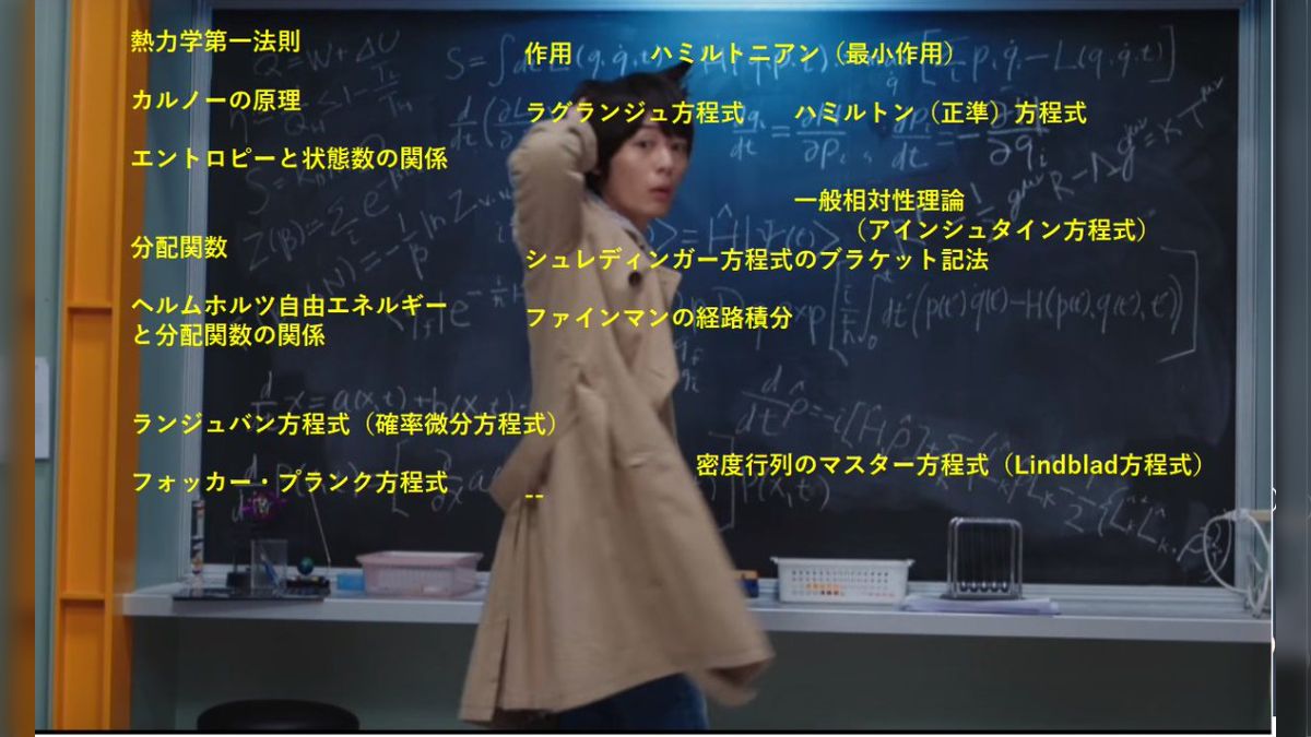 仮面ライダービルドの黒板に書いてる数式を解説「子供が物理学に