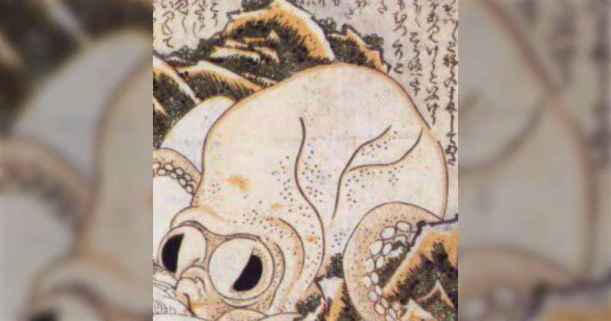 とみ送料無料時代物蛸と海女の根付　葛飾北斎浮世絵『蛸と海女』由来★大珍品★ 蛸と海女で有名な葛飾北斎の浮世絵春画・喜能会之故真通