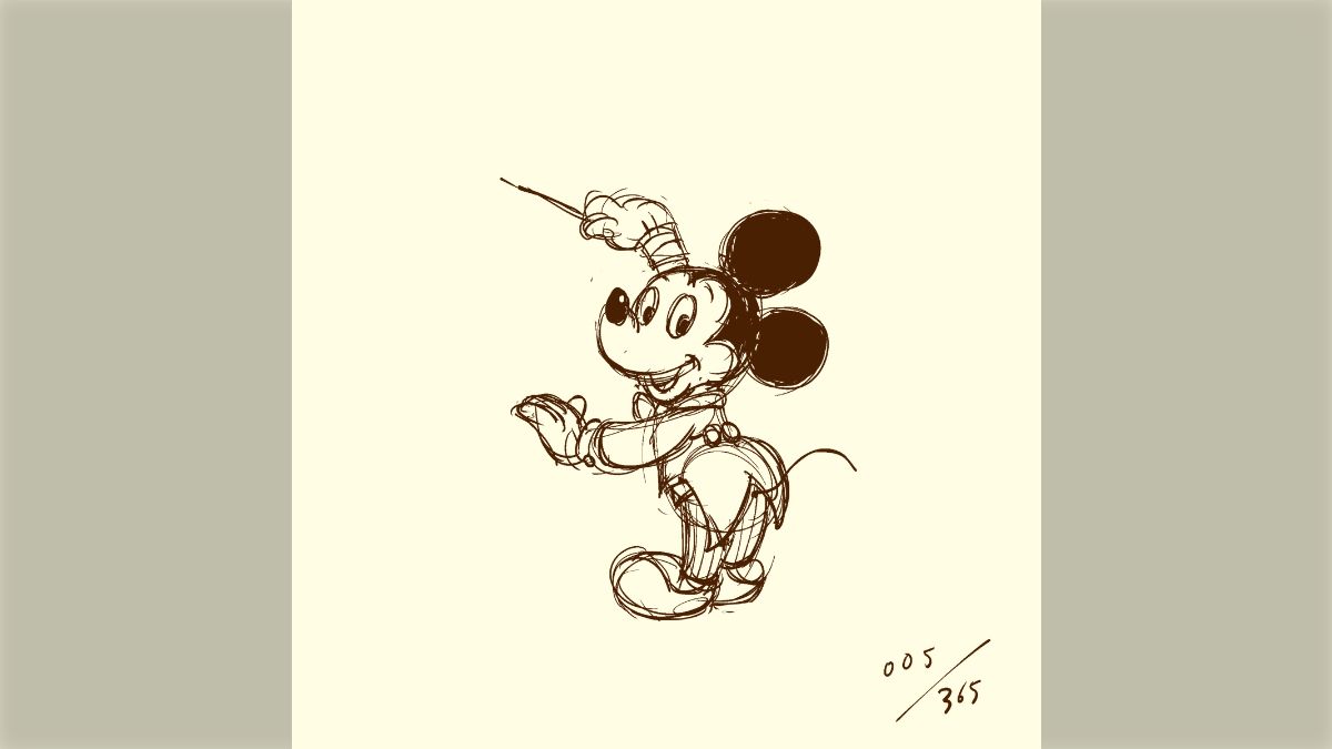 イラスト　原画　ディズニー　習作「ミッキー」 イラスト 原画 ディズニー 習作「ミッキー」 アートパネル ベル