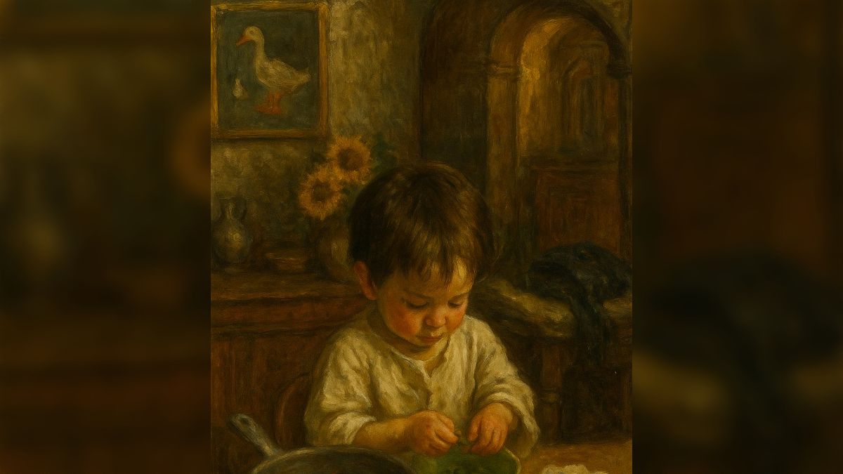 子どもがぶどうの皮をむいていたが『昔のヨーロッパの人なら絶対この