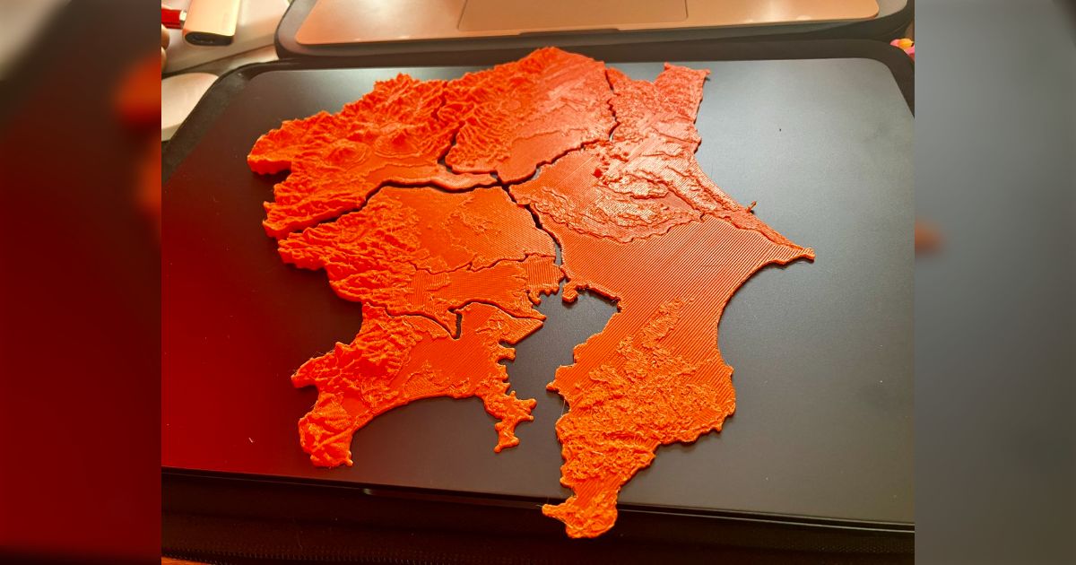 図にしてわかる千葉の平たさ 娘が3Dプリンターを使って、国土地理院のデータを立体化して打ち出したのが話題に「3Dプリンターいいなぁ」