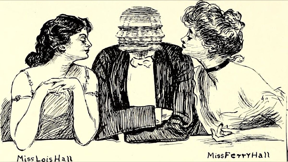 どっちの女の子にするか迷っている110年前の絵、本当に迷い