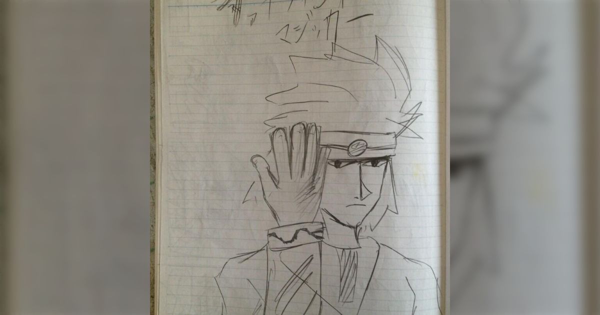 12歳のときに描いたのと同じキャラを25歳のときに描き直してみた絵の