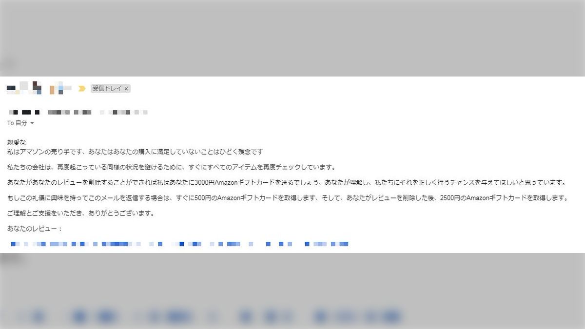 Amazonで詳細レポートを添えて星1つのレビューを投稿したら出品者から