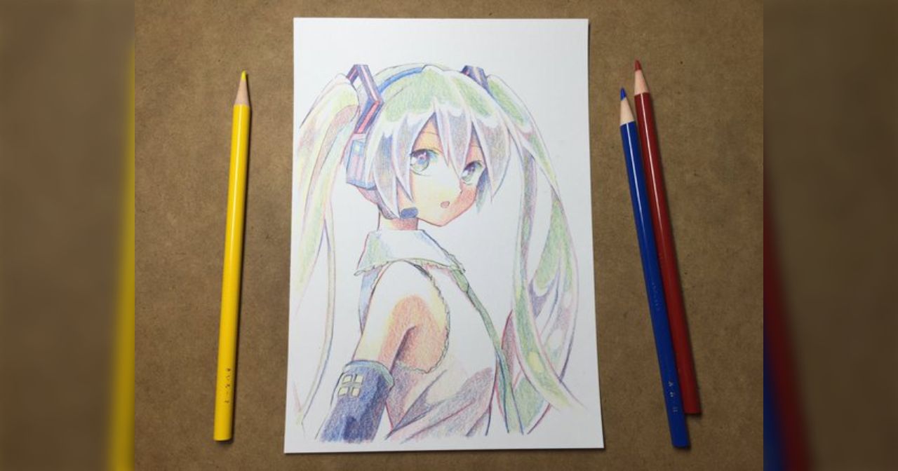 水性ペンと色鉛筆で紙コップミニ書いた初音ミク 水性ペンと色鉛筆で紙コップミニ書いた初音ミク