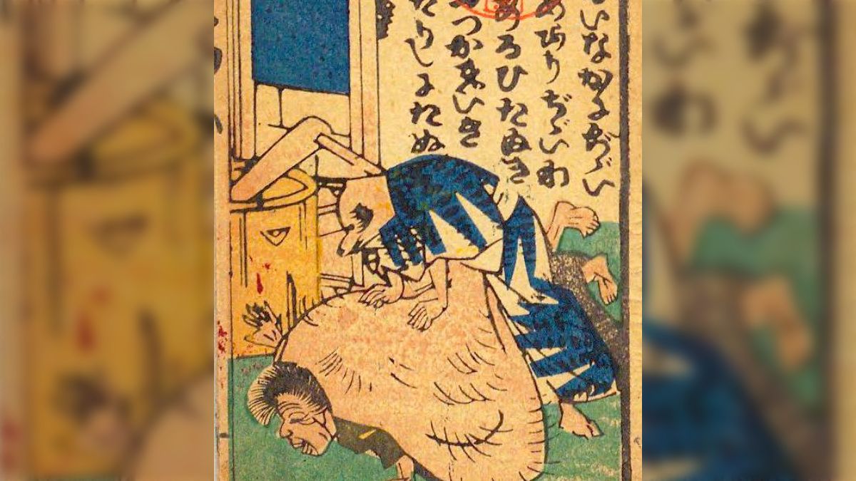明治21年の絵本『かちかち山』タヌキによるお婆さん殺害方法が