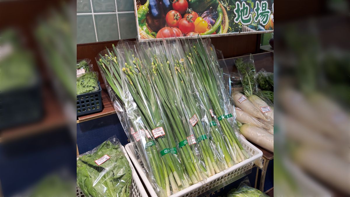 地場野菜コーナーにめちゃくちゃ紛らわしい感じで水仙が並んで