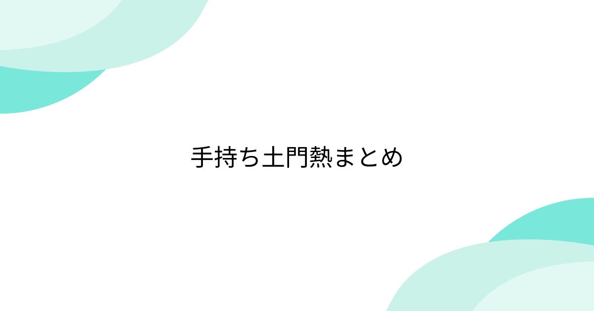 手持ち土門熱まとめ - min.t (ミント)