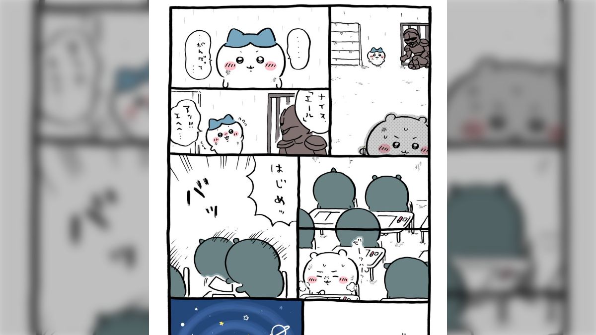 贈り物 ハチワレと一緒に窮地を脱したちいかわ、試験会場にも間に合って ピンズ・ピンバッジ・缶バッジ
