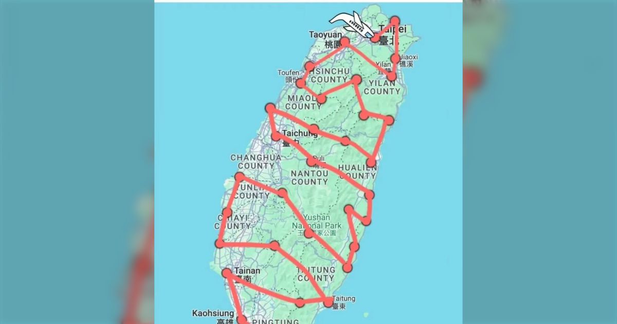 「ネット民がこのルートで台湾旅行の準備をしてて笑い死にそう！」と台湾Twitterで話題に→地形を知ってる人が見ると本当に味わい深い