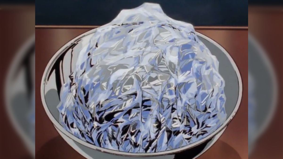 アニメ『美味しんぼ』で出てきた氷のセル画描写が超絶技巧すぎて質感が 