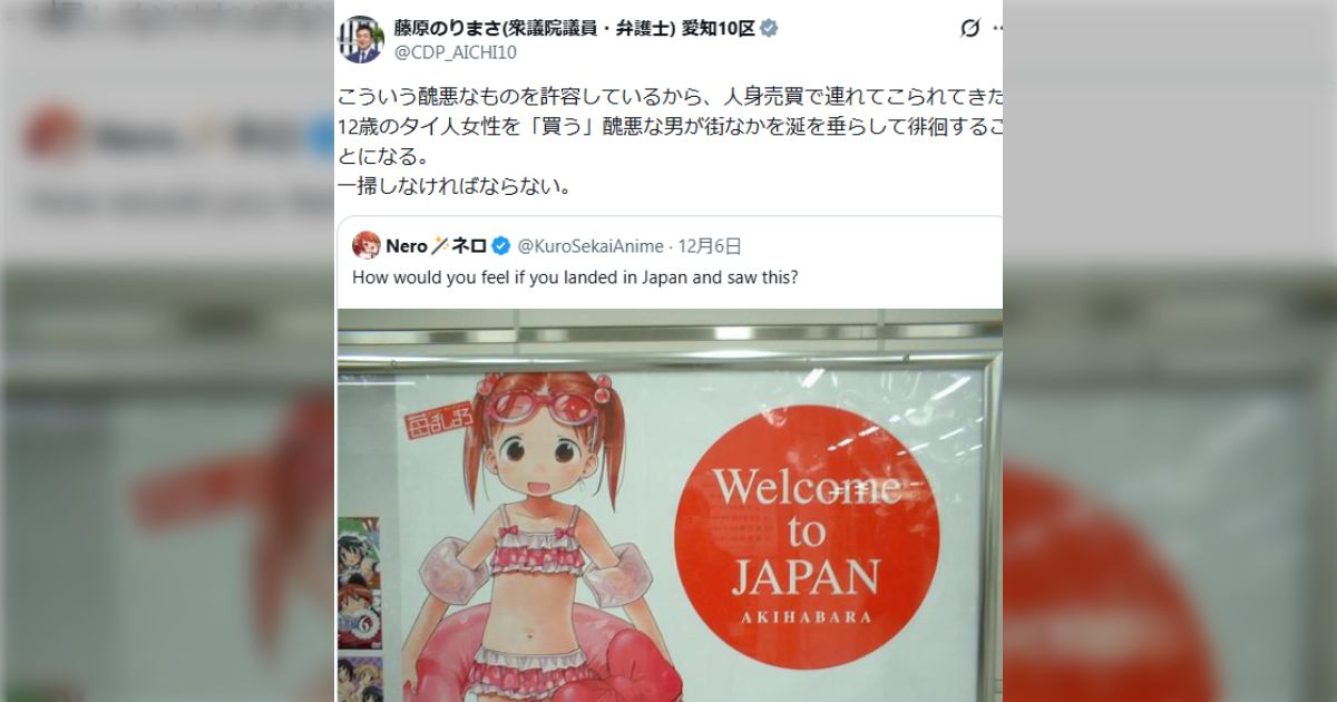 「苺ましまろ」広告を『醜悪』『一掃しなければ』と立憲民主党・藤原のりまさ議員が批判（やなぎや東三楼総支部長も賛同）～それへの議論