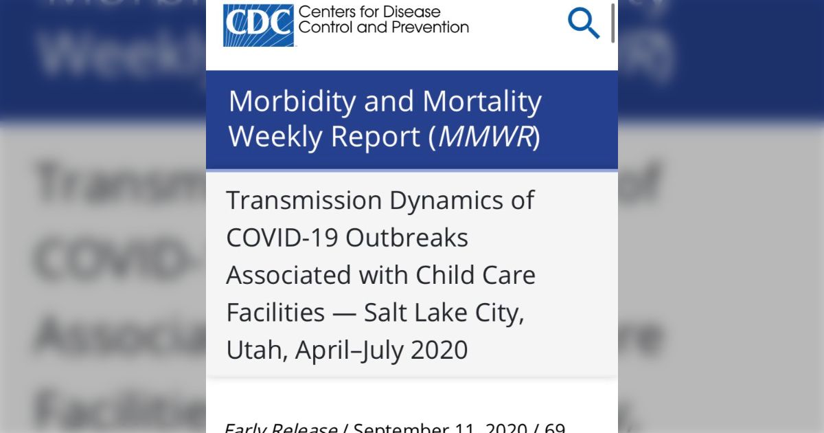 【CDC MMWR】ユタ州ソルトレイク郡の保育園におけるアウトブレイク（3保育施設） 10歳未満の小児でも感染源となりうる(2020.9.13 ...