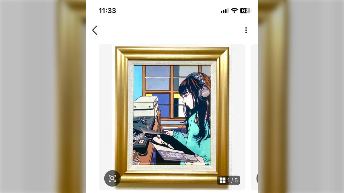 肉質画　サインあり　作者不詳 フリマアプリに出品されていた江口寿史先生の【肉筆/表裏サイン