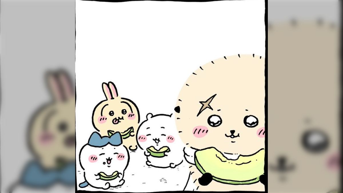 ちいかわ」メロンを食べたラッコ師匠のご満悦顔がかわいい ヘタを被る 