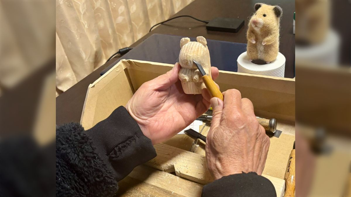 木彫りを始めた父77歳がハムスターを彫ったらこうなりました「なんとも