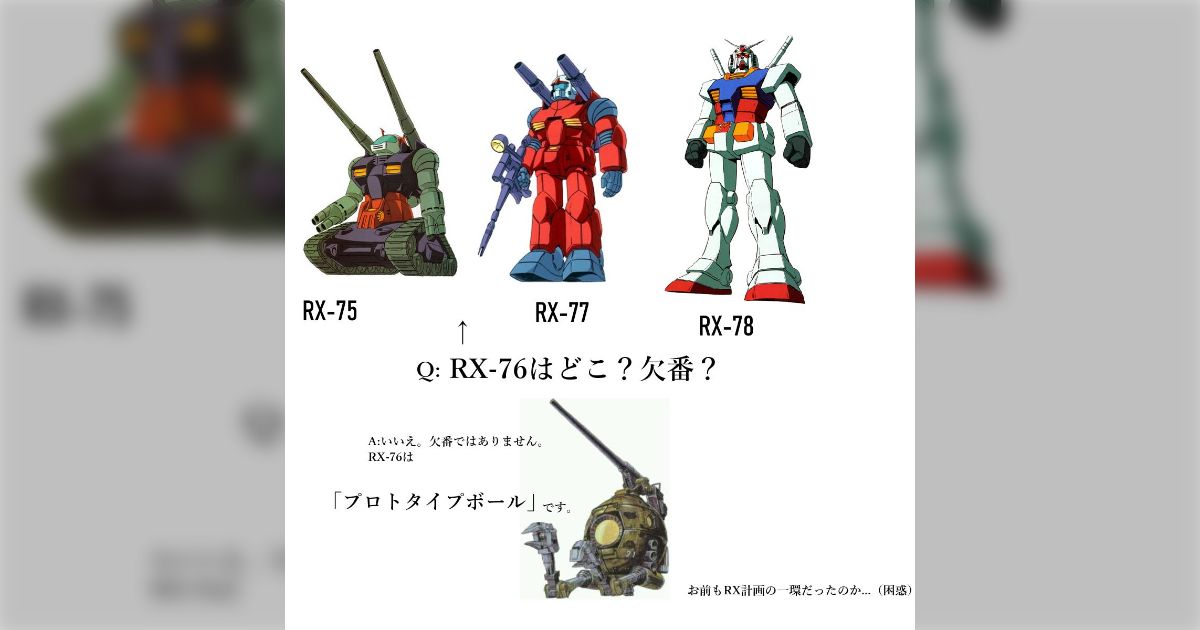 ガンタンク（RX-75）ガンキャノン（RX-77）RX-76は……？ - posfie