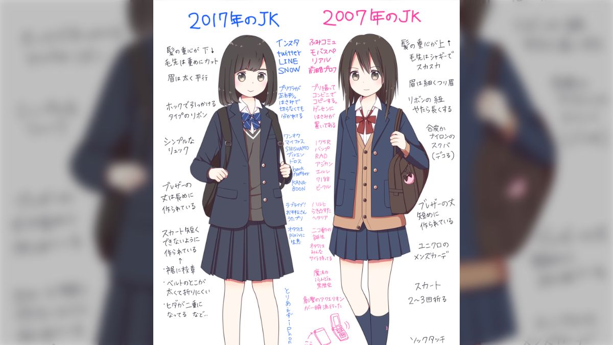 jk 今のJKと10年前のJKの比較絵が面白い！「魔法のiらんどは皆の黒歴史」「高校時代の私やん。。」 - Togetter [トゥギャッター]